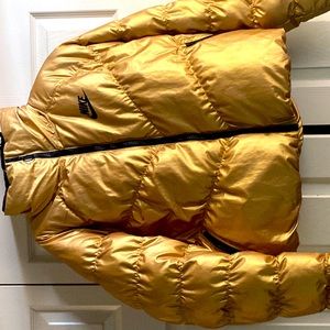 Gold puffer jacket